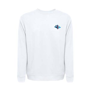 Sudadera de algodón con tres botones en color gris claro con logotipo de la Fundación MTP