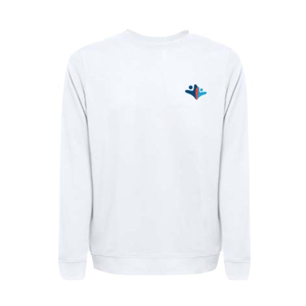 Sudadera de algodón con tres botones en color gris claro con logotipo de la Fundación MTP