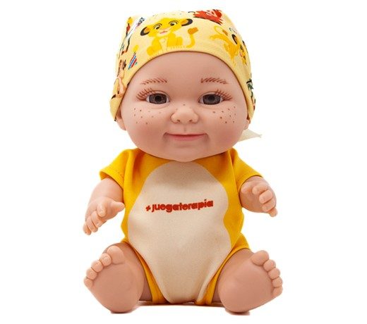 Regala un muñeco Baby Pelón. Muñeco bebé blanco con pañuelo en la cabeza de la película "El Rey León".